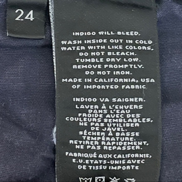 J Brand Alta Busted Distressed Knee Skinny Capri Blue Jeans Size 24 - Picture 12 of 12